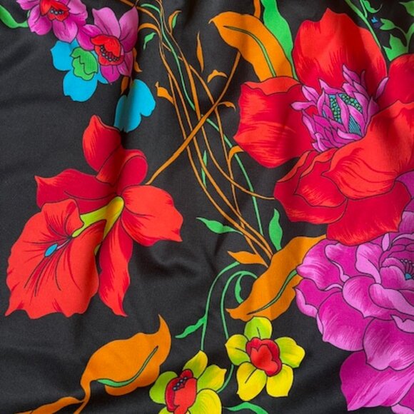 VaVa by Joy Han Vivid Floral Print Puff Sleeve Sexy Cold Shoulder Top Size M - Picture 5 of 10